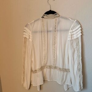 Zara Ivory Lace/ sheer details Women's Top